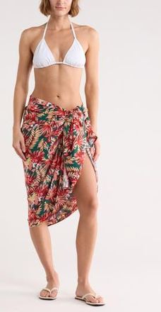Nordstrom Rack Printed Pareo in Green Coral Palm Multi at Nordstrom Rack