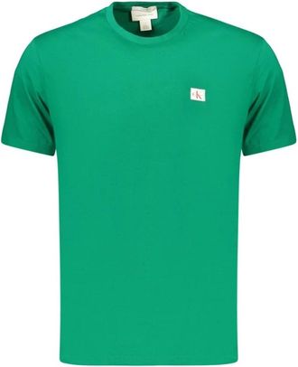 Calvin Klein T-shirts - Heren - Tops - Groen - Maat: 2XL Katoen