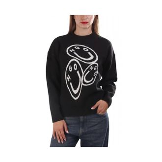 HUGO BOSS Truien & Vesten, Dames, Zwart, L, Katoen, Seginy Sweater