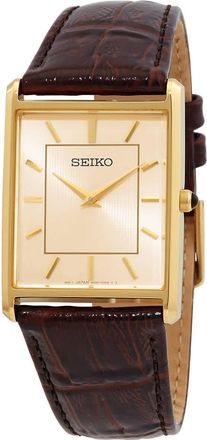 Seiko Essentials Quartz Light Champagne Dial Mens Watch SWR064