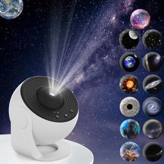 OEM Proyector De Cielo Estrellado, Planetario 13 En 1, Luz Nocturna Estrellada, Rotaci&oacute;n De 360&deg;, Luz Ambiental Estrellada, Blanco Y Negro