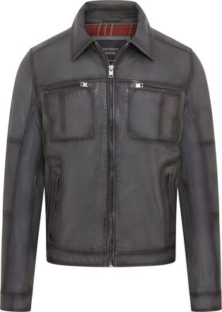 Infinity Leather Heren Grijs Klassiek Leren Bikerjack - Bettles