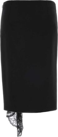 Alexander McQueen Womens Black Wool Skirt