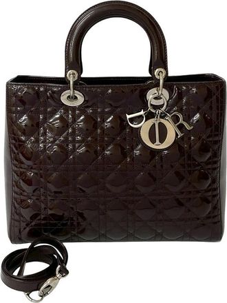 Dior Pre-owned Dior Large Patent Cannage Lady Dior Ladies 99SVKKG49HK79XC6