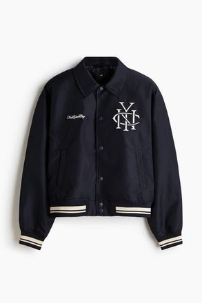 H&M Baseball Jacket in Navy Blue/nyc at Nordstrom, Size Xx-Large