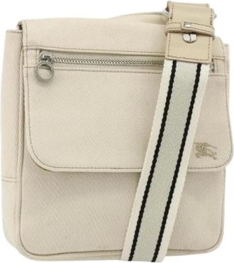 Burberry Pre-owned Cross Body Bags, female, Beige, Size: ONE SIZE Pre-owned Canvas Shoulder Bag