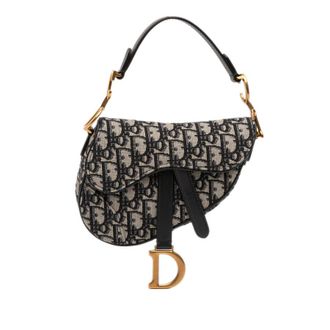 Dior Pre-owned Dior Mini Oblique Canvas Saddle Bag Ladies 05-RU-1119
