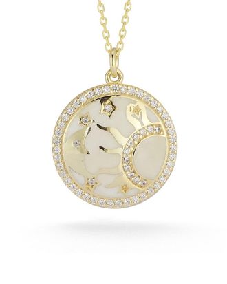 Sphera Milano 14K Over Silver Cz Sun Necklace