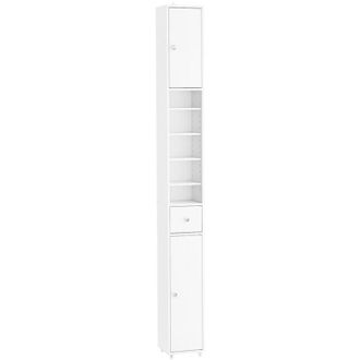 SoBuy Sobuy Armario Alto De Ba&ntilde;o Con 1 Caj&oacute;n Blanco 19,99x19,99x180,01cm Funcional Bzr34-ii-w