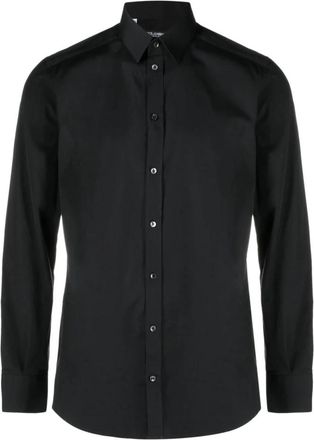 Dolce & Gabbana Gold Fit Katoenen Overhemd - Heren - Casual Overhemden - Zwart - M - Katoen - Overhemden