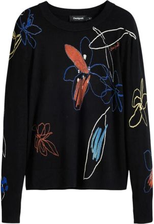 Desigual Truien & Vesten, Dames, Zwart, XS, Jers_Arty Ronde hals trui