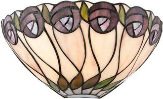 Loops Tiffany Glass Wall Light Cream & Mackintosh Rose Shade Interior Sconce i00248