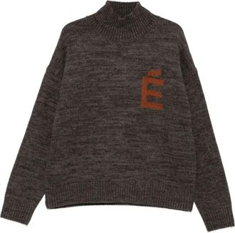Études Studio funnel-neck logo sweater - Brown