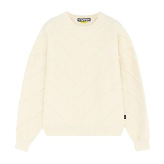 Iuter Round-neck Knitwear, male, Beige, Size: 2XL Parquet Reverse Crewneck