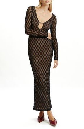 Bardot Yazmin Lace Long Sleeve Body-Con Dress in Black at Nordstrom Rack, Size 12