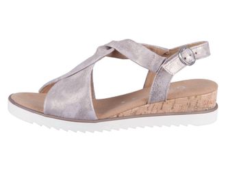 Gabor Womens 42.751 Sandal In Grey, Beige, Metallic/shell (Cork/cream)