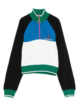 Casablanca Felpa con design color-block e zip corta - Bianco