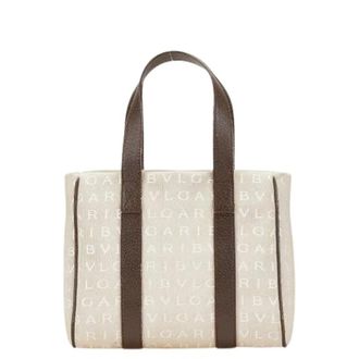 Bulgari Pre-owned Vintage Canvas Handtas - Dames - Pre-owned - Beige - Maat: ONE Size