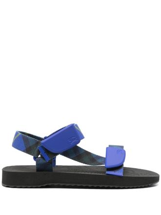 Burberry Trek check sandals - men - Polyester/Rubber - 45 - Blue