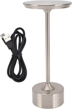 OEM L&aacute;mpara De Escritorio Port&aacute;til Usb De Metal, L&aacute;mpara De Mesa Recargable, 3 Niveles De Brillo, L&aacute;mpara De Mesa Led Para Dormitorio, Plateada