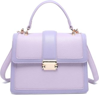 Generic Womens Top Handle Grab Bag with Push Lock Closure - Structured Crossbody Shoulder Handbag with Adjustable Strap & Dual Compartments (21 x 9 x 16 cm) (