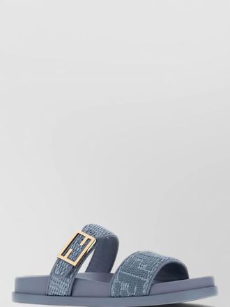 Fendi raffia feel flat sole open toe slippers