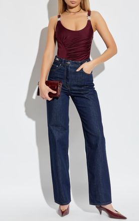 Versace Body With Decorative Draping, Womens, Burgundy