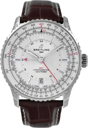 Breitling Pre-owned Breitling Navitimer GMT GMT Automatic Chronometer Silver Dial Mens Watch A32310