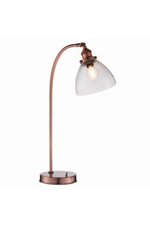 Netlighting Hansen 1 Light Table Lamp Aged Copper Glass E14 in Brown