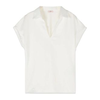 Oltre Dames, Blouses & Shirts, Wit, Maat: XL Tweed