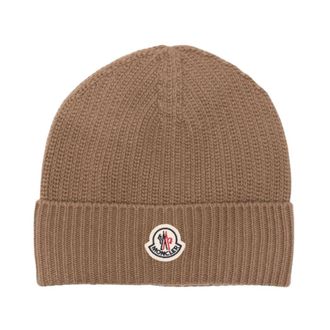 Moncler Berretto in misto lana Tricot - - Accessories - Uomo - Marrone - ONE SIZE