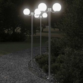 Berkfield Home Outdoor Floor Lamps 3pcs Silver 215 cm Stainless Steel