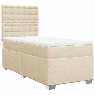 vidaXL Vidaxl - Cama Box Spring Con Colch&oacute;n Tela Color Crema 80x200 Cm