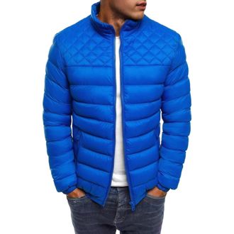 Generic Cold Weather Jackets for Men Mens Puffer Jackets Lightweight Insulated Winter Puffy Coat for Travel Ski Royal Blue X-Large