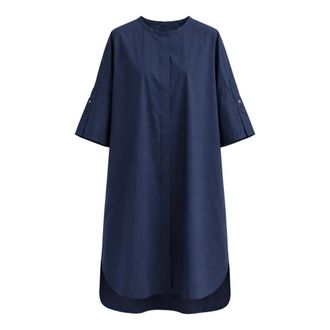Pomandere 3314 Shirt Dress - Dames - Shirt Kleedjes - Blauw - S - Katoen - Kleedjes