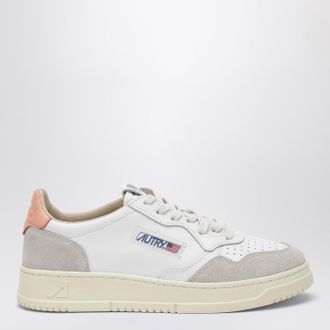 Autry Sneaker Medalist Low in pelle e suede bianca/rosa pesca