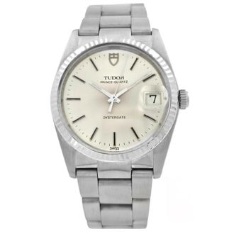 Tudor Pre-owned Tudor Prince Oysterdate Quartz Silver Dial Mens Watch 91534N