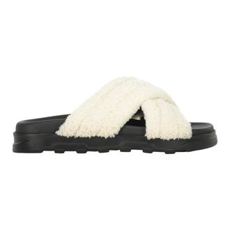 Fabiana Filippi Sliders, female, Black, 5 1/2 UK, Shearling Round Toe Slides
