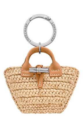 Longchamp Raffia Handbag Charm in Vegetal at Nordstrom