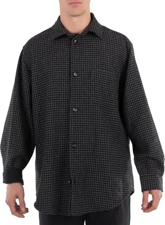 Nanushka Matize Long Sleeve Houndstooth Shirt, Size Medium