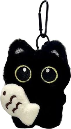 Generic Plush Black Cat Bag Charm | Cat Keychain Purse Charm For Handbags | Key Chain Collectible Backpack Pendant For Handbags, Backpacks, Wallets, Perfect P