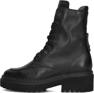 Nubikk Fae Bobbi Veterlaarzen - Dames - Veterlaarzen - Zwart - 41 EU - Leer - Schoenen