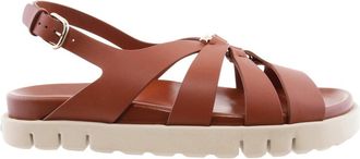 Ferragamo Gancini Ornament Flat Sandals, Size 7