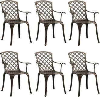 vidaXL vidaXL Garden Chairs 6 pcs Cast Aluminium Bronze