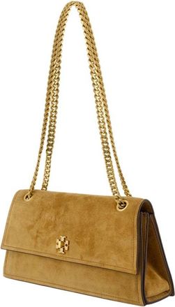 Tory Burch Womens Kira Turnlock Shoulder Bag Leather Khaki Calfskin Shoulder-hobo-bags