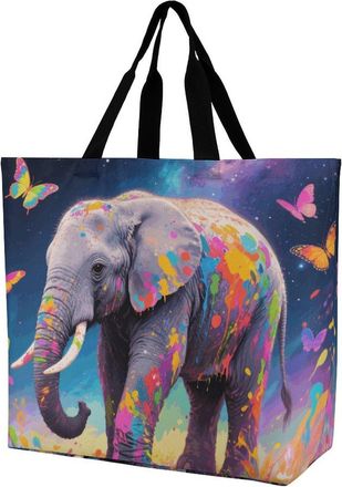 Generic Astra Elephant Handbag Handle Tote Bag Foldable Shopping Bags For Ladies Picnic Beach
