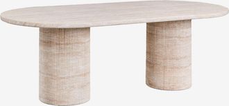 Sklum Mesa De Comedor Ovalada 220x100 Cm En Cemento Look Travertino Velia Sklum