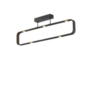 Netlighting Moka Integrated LED Dimmable Globe Bar Semi Flush Light Mocha 4000K in Brown