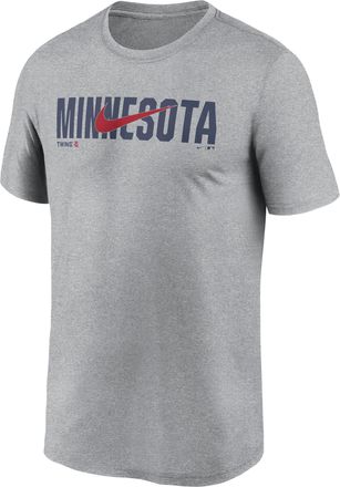 Nike Minnesota Twins Swoosh Legend Nike Mens Dri-FIT MLB T-Shirt in Grey | NKGK06GTIS-RSQ