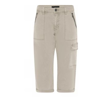 C.Ro Cargo-ge&iuml;nspireerde Capri Shorts Off White - Dames - Korte Broeken - Beige - L - Korte Broeken